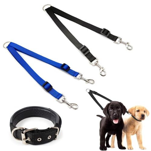 Hundeleine Doppelleine, Doppelleine Keine Verwicklungen, Doppelte Hundelein Leinen, Double Dog Doppelleine, 360° Drehbar und Einstellbar, für 2 Hunde für Walking,Training und Jogging, 2pcs von Toulifly