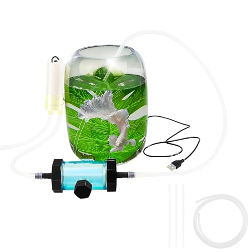 Toysructin Eletric Aquarium-Wasserwechsler mit Filtertank, schnelle USB-Pumpe, Aquarium-Kiesreiniger, Siphon-Staubsauger, automatischer Aquarium-Wasserpumpen-Reiniger für kleine, mittelgroße Aquarien von Toysructin