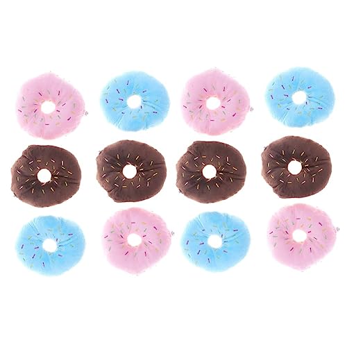 Toyvian Elastisches Hundespielzeug mit Quietscher 12er-Pack Donut-förmiges Kauspielzeug für Hunde Beißspielzeug für Welpen Sound Bite von Toyvian