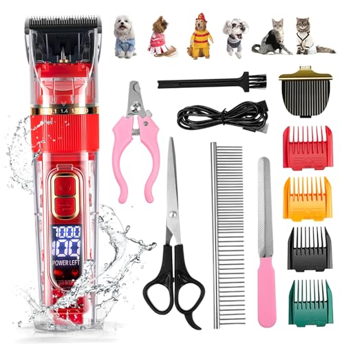 Toyvian 1Satz Haustier Haarschneidemaschine Wiederaufladbarer Geräuscharmer Trimmer für Katzen mit LED Bildschirm Waschbar Zubehörteilen für Professionelle Toyvian 1Satz Haustier Haarschneidemaschine Wiederaufladbarer Geräuscharmer Trimmer für Katzen mit LED Bildschirm Waschbar Zubehörteilen für Professionelle von Toyvian