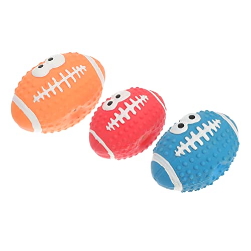 Toyvian Quietsch-Rugby für Hunde 3 Stück Latex Quietschendes Rugby-hundespielzeug Lustiges Interaktives Haustierspielzeug von Toyvian