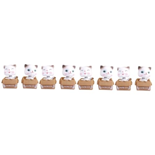 Toyvian 4 Sätze Wackelkatze Autodekoration Katzenspielzeug Katzenminze-Ball Katzenrad Spielzeugkatze Katzenbedarf Cutie Cats Wohnzimmerdeko Miniaturfiguren Minikatzen Vinyl 2 Stück * 4 von Toyvian