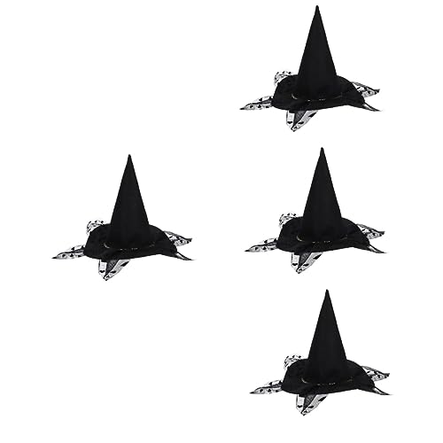 Toyvian 4 Sätze Kleidung Für Haustiere Hut Hexendekor Haustiermütze Für Halloween Katze-Halloween-dekor-stütze Haustier-Halloween-Dekoration Katze Hund Kostümzubehör Vlies Cosplay von Toyvian