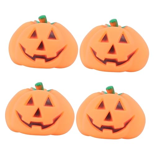 Toyvian 4 Stück Kürbisdekor Beleuchten Partyschmuck Schwarze Kürbisse Sprechender Kürbis Partydekorationen Halloween-kürbis Kürbis-dekor Halloween-Ornamente Unzerstörbar Spielzeug Baby von Toyvian