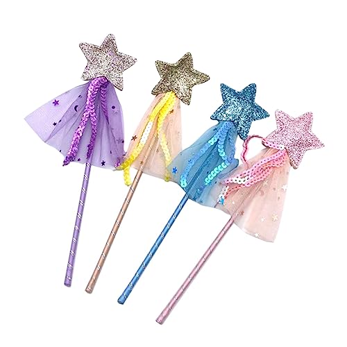 Toyvian 4 Stück Zauberstab Tu So, Als Würdest Du Prinzessin Spielen Prinzessin Verkleiden Liefert Feenstäbe Partygeschenke Katze Necken Stock Feenstöcke Kind Kätzchen Handbuch Garn von Toyvian