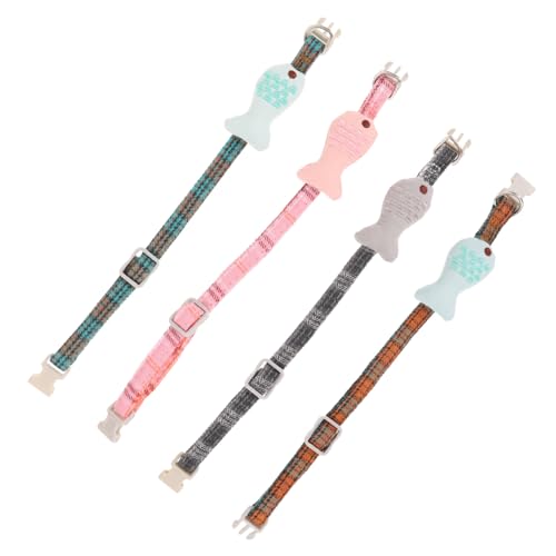 Toyvian 4Stücke Verstellbares Katzenhalsband Im Fischdesign Teiliges Set Mit Gittermuster Komfortable Halskette Für Haustiere Sicheres Haustierzubehör Für Katzen Und Kleine Mix Toyvian 4Stücke Verstellbares Katzenhalsband Im Fischdesign Teiliges Set Mit Gittermuster Komfortable Halskette Für Haustiere Sicheres Haustierzubehör Für Katzen Und Kleine Mix von Toyvian