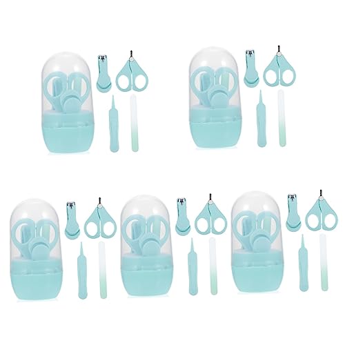 Toyvian 5 Sätze Baby-nagelfeile Baby-maniküre-Set Baby-pediküre-Set Zubehör Für Babynägel Pediküre-kit Baby-nagelschere Babyanzüge Pflege Maniküre-Werkzeuge Kleiner Junge Rostfreier Stahl von Toyvian