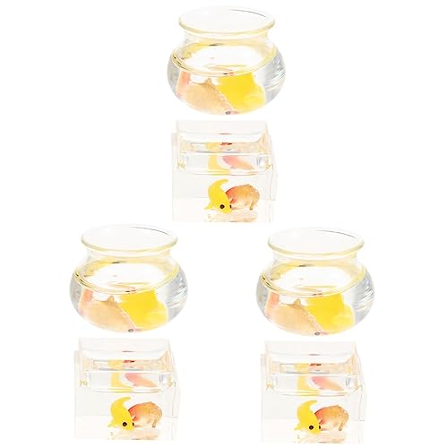 Toyvian 6 STK Mini Goldfischglas Aquarium Mini-hausversorgung Herzstück Tischdekoration Mini- -dekor Kleine Spielzeuge Winzige Fischschüsseln Miniatur Kleines Spielzeug Harz Ob11 von Toyvian