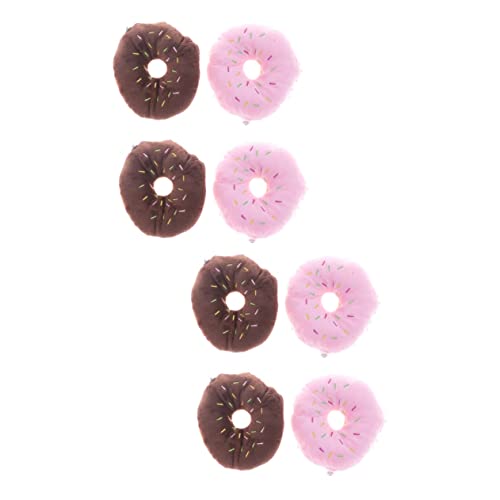 Toyvian 8 STK Plüschtiere Für Haustiere Kauspielzeug Für Welpen Plüsch-Donuts Mit Streuseln Interaktives Quietschendes Hundespielzeug Gefülltes Donut-Spielzeug Singen Spielzeuge von Toyvian