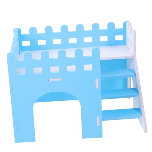 Toyvian Hamsterhaus Doppelstock Holz mit Rampe Mehrkammeriges Hamster Versteck Ruhiges und Sicheres Hideout für Zwerghamster und Chinchillas Ökologische Holzvilla Käfigdeko Blau Toyvian Hamsterhaus Doppelstock Holz mit Rampe Mehrkammeriges Hamster Versteck Ruhiges und Sicheres Hideout für Zwerghamster und Chinchillas Ökologische Holzvilla Käfigdeko Blau von Toyvian