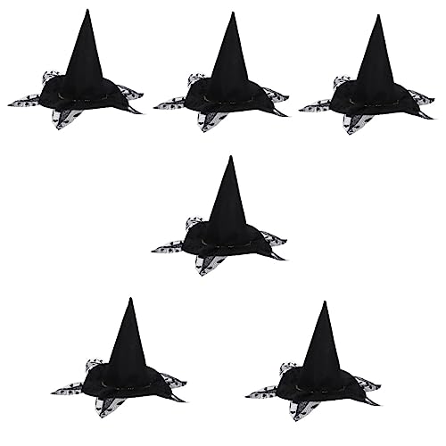 Toyvian 6 STK Kleidung für Haustiere Kopfschmuck für Haustiere Katze Hund Kostümzubehör Ornament Schwarze Haustiermütze dekorative Haustierdekoration Halloween Haustierzubehör Hut von Toyvian