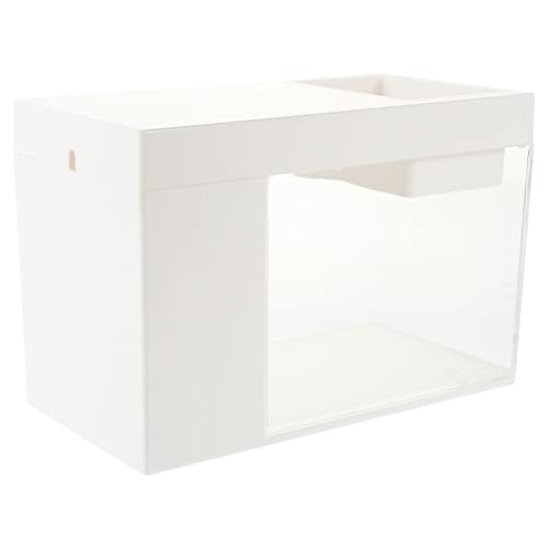 Toyvian Kleines Fischbecken für Betta Fische Zirkulierendes Mikro Landschaftsaquarium für Desktop zur Zucht von Guppys Kreative Dekoration Weiß Toyvian Kleines Fischbecken für Betta Fische Zirkulierendes Mikro Landschaftsaquarium für Desktop zur Zucht von Guppys Kreative Dekoration Weiß von Toyvian
