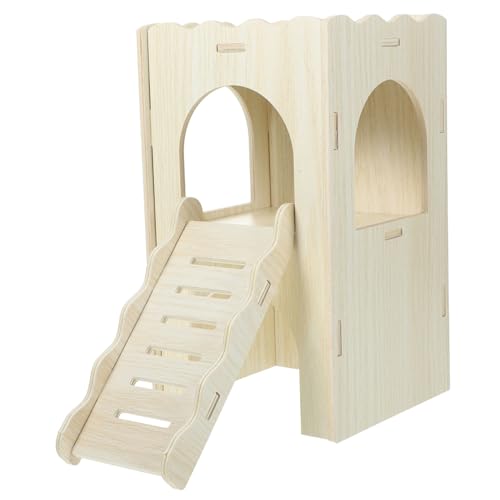 Toyvian Mehrkammer Hamsterhaus aus Robustem Holz mit Rampe Verschließbarem Versteck und Wellenplattform Verschleißfestes Nagerversteck für Zwerghamster und Meerschweinchen für Käfigzubehör Toyvian Mehrkammer Hamsterhaus aus Robustem Holz mit Rampe Verschließbarem Versteck und Wellenplattform Verschleißfestes Nagerversteck für Zwerghamster und Meerschweinchen für Käfigzubehör von Toyvian