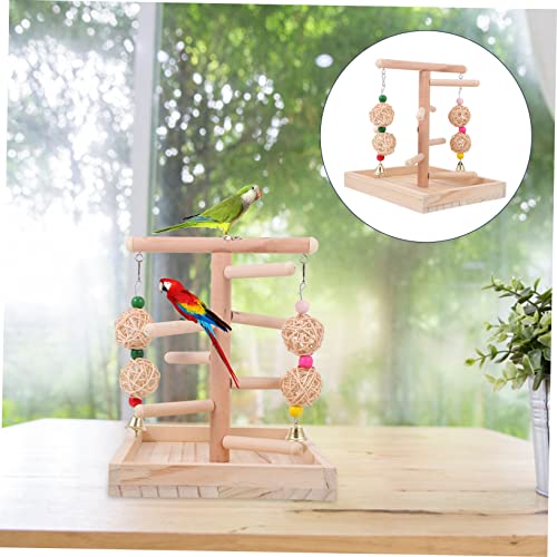 Toyvian Vogelkäfig Holzspielzeug Sitzstange mit Schaukel für Papageien Wellensittiche Kletternetz Vogelzubehör Natürliche Holzleiter für Kleintiere Käfigzubehör Toyvian Vogelkäfig Holzspielzeug Sitzstange mit Schaukel für Papageien Wellensittiche Kletternetz Vogelzubehör Natürliche Holzleiter für Kleintiere Käfigzubehör von Toyvian