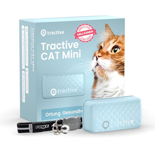 Tractive CAT Mini GPS Tracker für Katzen | Marktführer | Live-Ortung | Positionsverlauf | Gesundheitswarnungen | Aktivitätstracking | Halsband inkludiert von Tractive