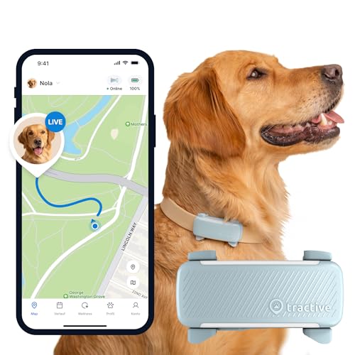 Tractive GPS Tracker Hund | Empfohlen von Martin Rütter | Live-Ortung | Weglaufalarm | Aktivitätstracking | Gesundheitswarnungen | Bellverhalten | Abo Erforderlich (Mint) von Tractive