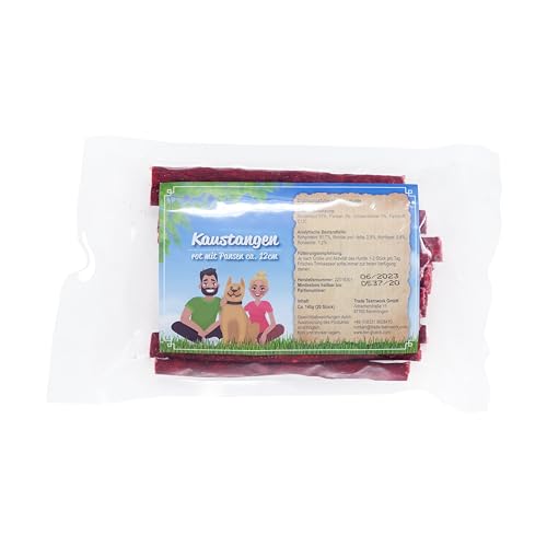 20 STK. rote Kaustangen mit Pansen-Füllung 12cm - DM: 10mm ⁄ besonders Geschmacksintensiv und bestens geeignet als Snack für zwischendurch von Trade Teamwork