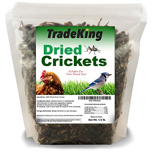 TradeKing Natural Dried Crickets - Nutritious Treat for Wild Birds, Chicken, Fisch, Reptilien, 200 ml, tierärztlich zertifiziert von TradeKing