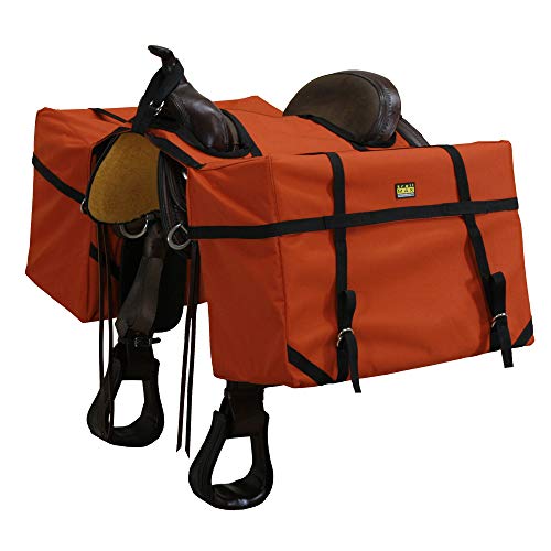 TrailMax Übersattelpackung, Gepäcktaschen, passend für die meisten Western-Reitsättel, ideal für Jagdlager und Packausrüstung, Pferdesattelgepäcktaschen, langlebig, Orange von TrailMax