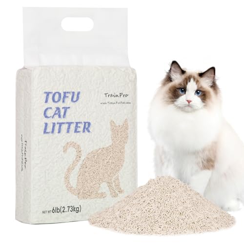 Premium Klumpen-Tofu-Katzenstreu, staubfrei, Katzenstreu, Katzengerüchskontrolle, einfache Reinigung, geringe Verfolgung, komplett natürliches Katzenstreu, spülbar, Katzenstreu, originaler Geschmack, von TrainPro