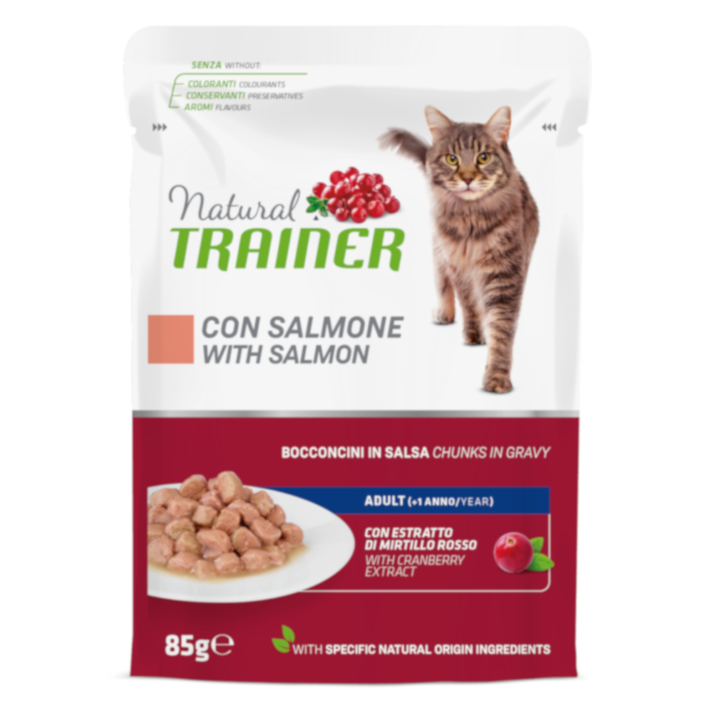 38 + 10 gratis! 48 x 85 g Natural Trainer Adult - Lachs von Trainer Natural Cat