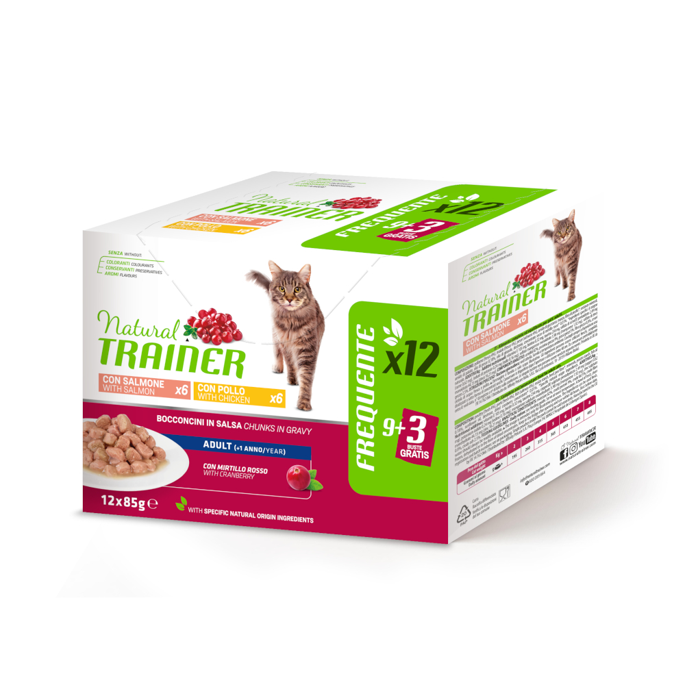 Natural Trainer Adult  - 12 x 85 g Mixpaket: Huhn & Lachs von Trainer Natural Cat