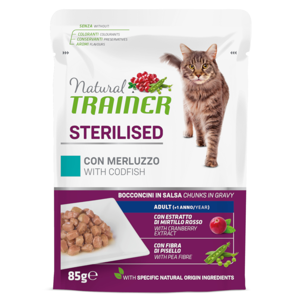 Natural Trainer Adult Sterilised  - 12 x 85 g Kabeljau von Trainer Natural Cat