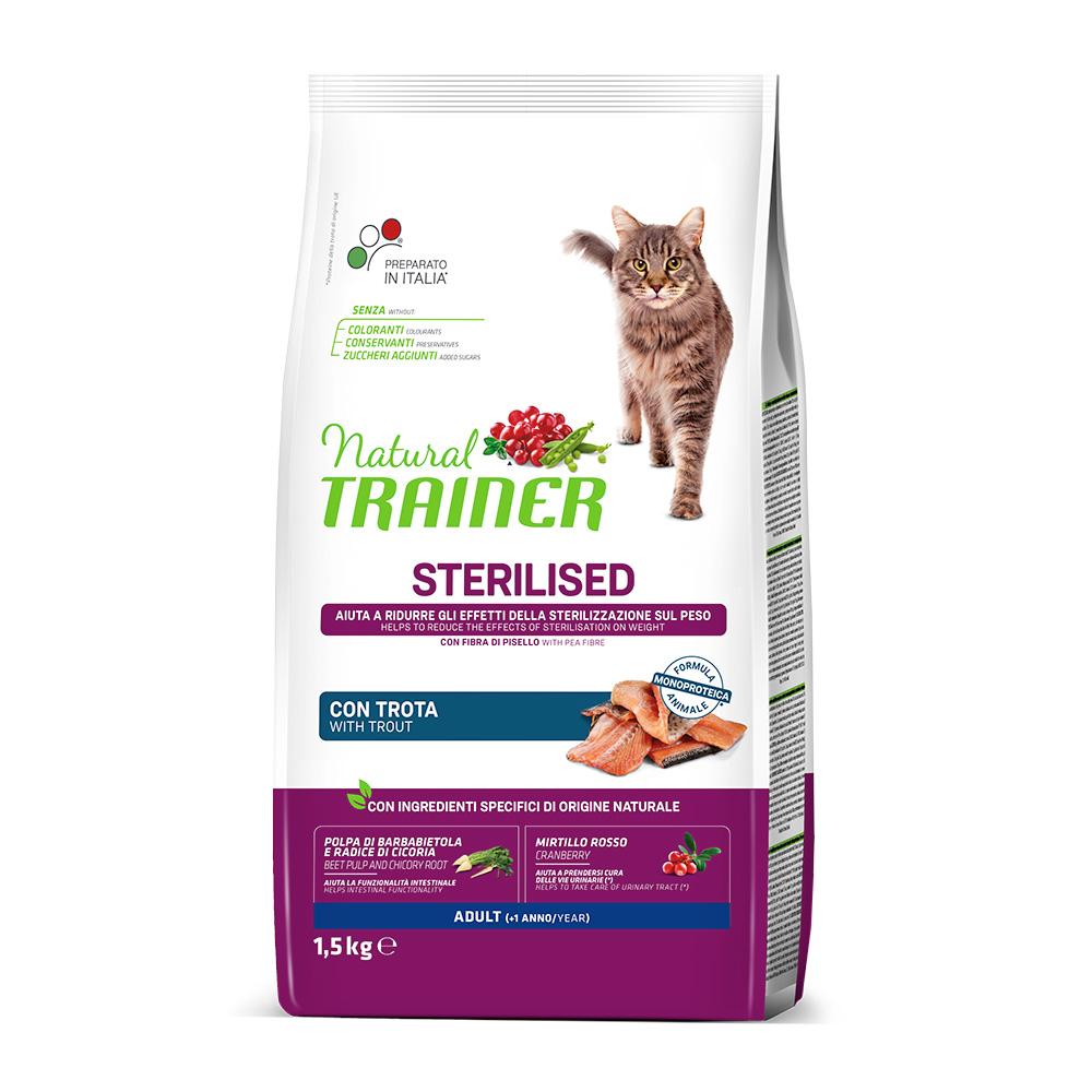 Natural Trainer Cat Sterilised mit Forelle - 1,5 kg von Trainer Natural Cat