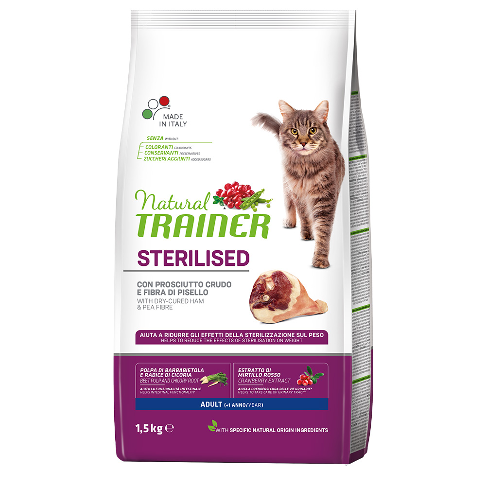 Natural Trainer Cat Sterilised mit Rohschinken - Sparpaket: 2 x 1,5 kg von Trainer Natural Cat