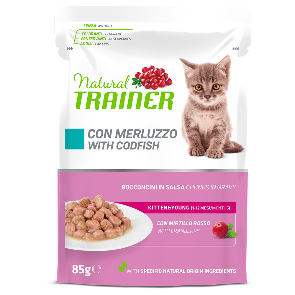 Natural Trainer Kitten & Young  - 24 x 85 g Kabeljau von Trainer Natural Cat