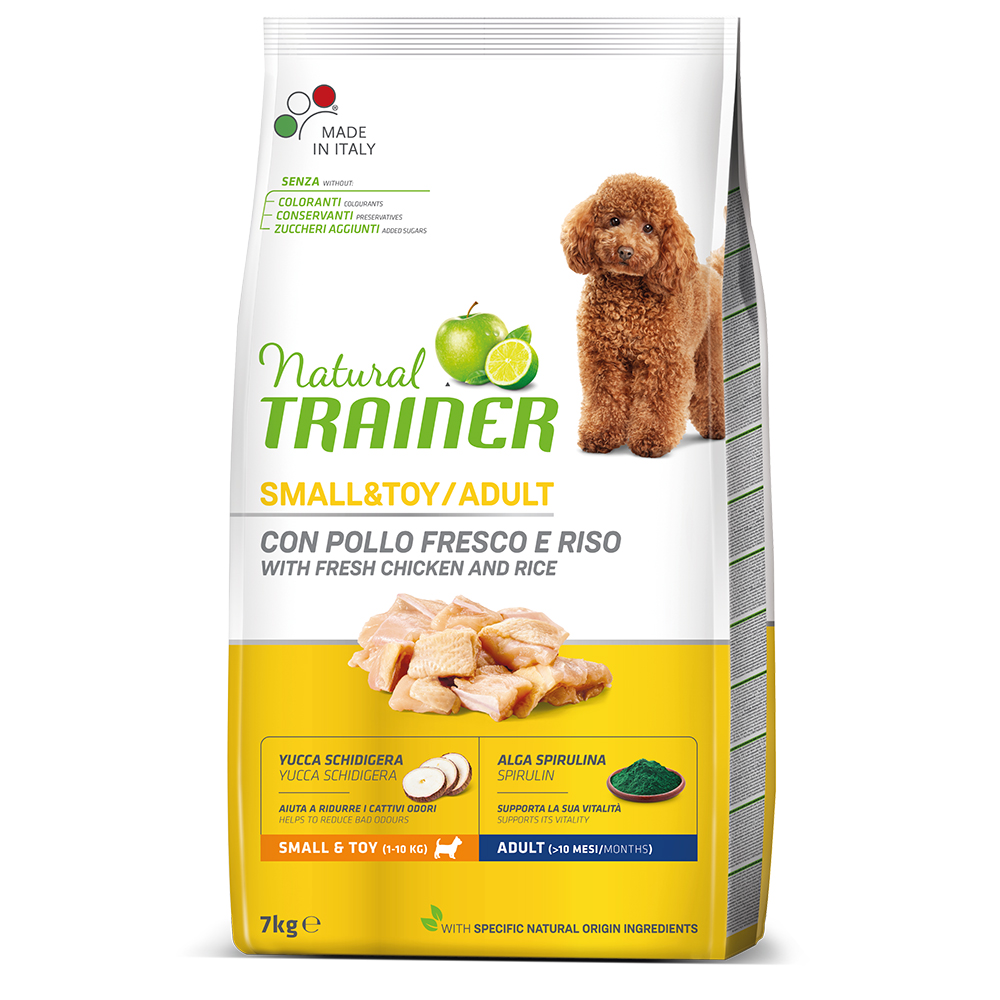 0,5 kg gratis! 7 kg Natural Trainer - Mini Huhn, Reis und Aloe vera von Trainer Natural Dog