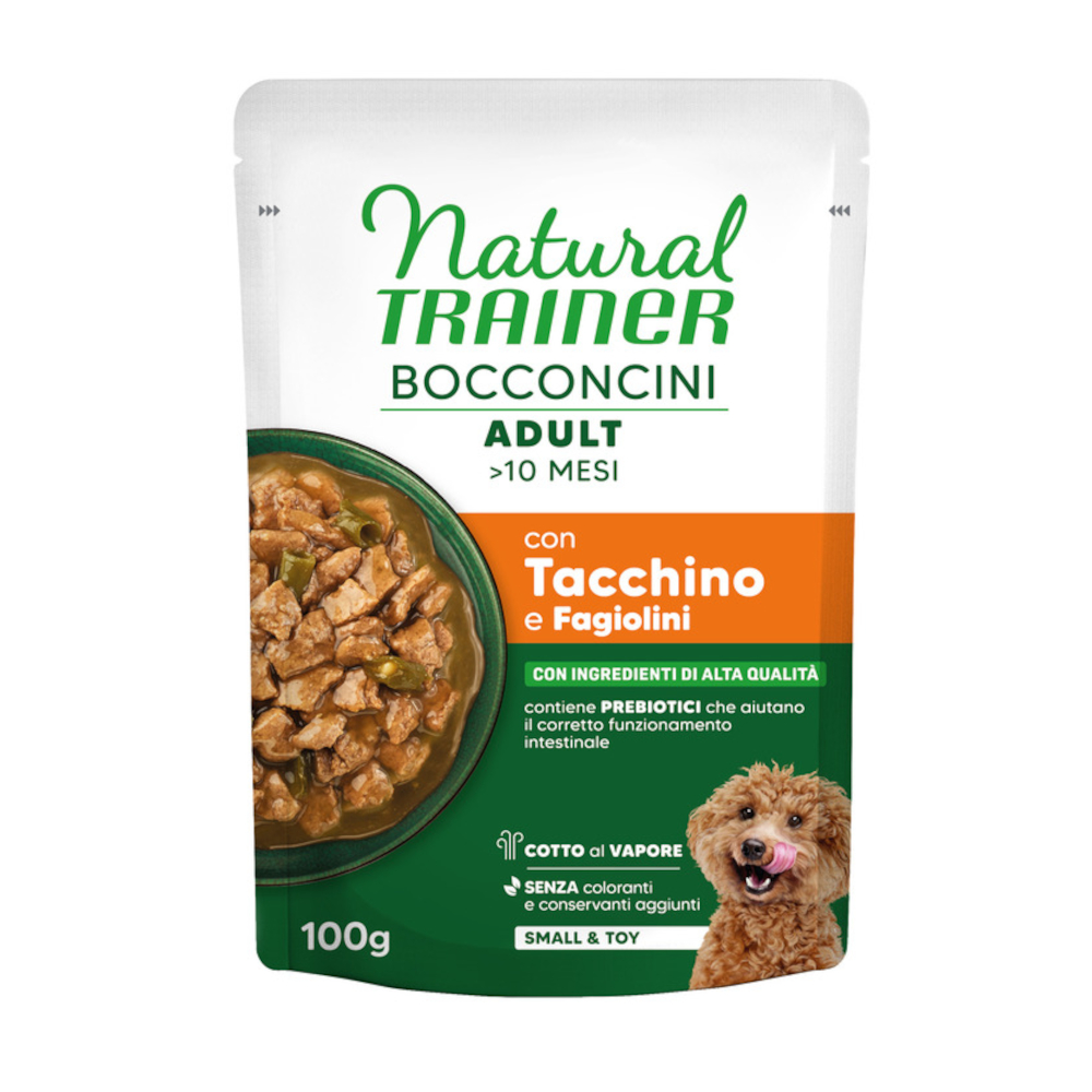 Natural Trainer Bocconcini Adult Small & Toy Häppchen in Sauce - Sparpaket: 48 x 100 g Pute Natural Trainer Bocconcini Adult Small & Toy Häppchen in Sauce - Sparpaket: 48 x 100 g Pute von Trainer Natural Dog