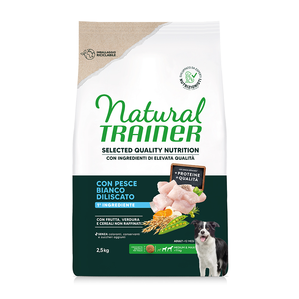 Natural Trainer Selected Quality Nutrition Adult Medium & Maxi Weißfisch - Sparpaket: 2 x 2,5 kg Natural Trainer Selected Quality Nutrition Adult Medium & Maxi Weißfisch - Sparpaket: 2 x 2,5 kg von Trainer Natural Dog