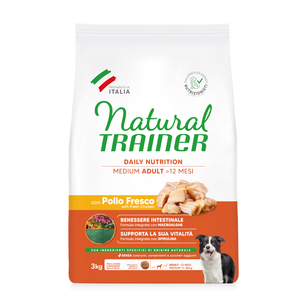 Nova Foods Trainer Natural Medium Huhn, Reis, Aloe vera - Sparpaket: 2 x 3 kg von Trainer Natural Dog