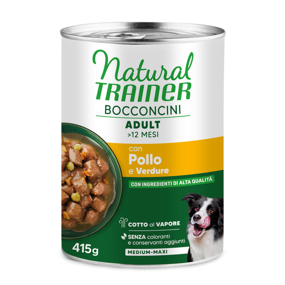 Sparpaket Natural Trainer Bocconcini Adult Medium & Maxi Chunks 2 x 415 g - Huhn Sparpaket Natural Trainer Bocconcini Adult Medium & Maxi Chunks 2 x 415 g - Huhn von Trainer Natural Dog