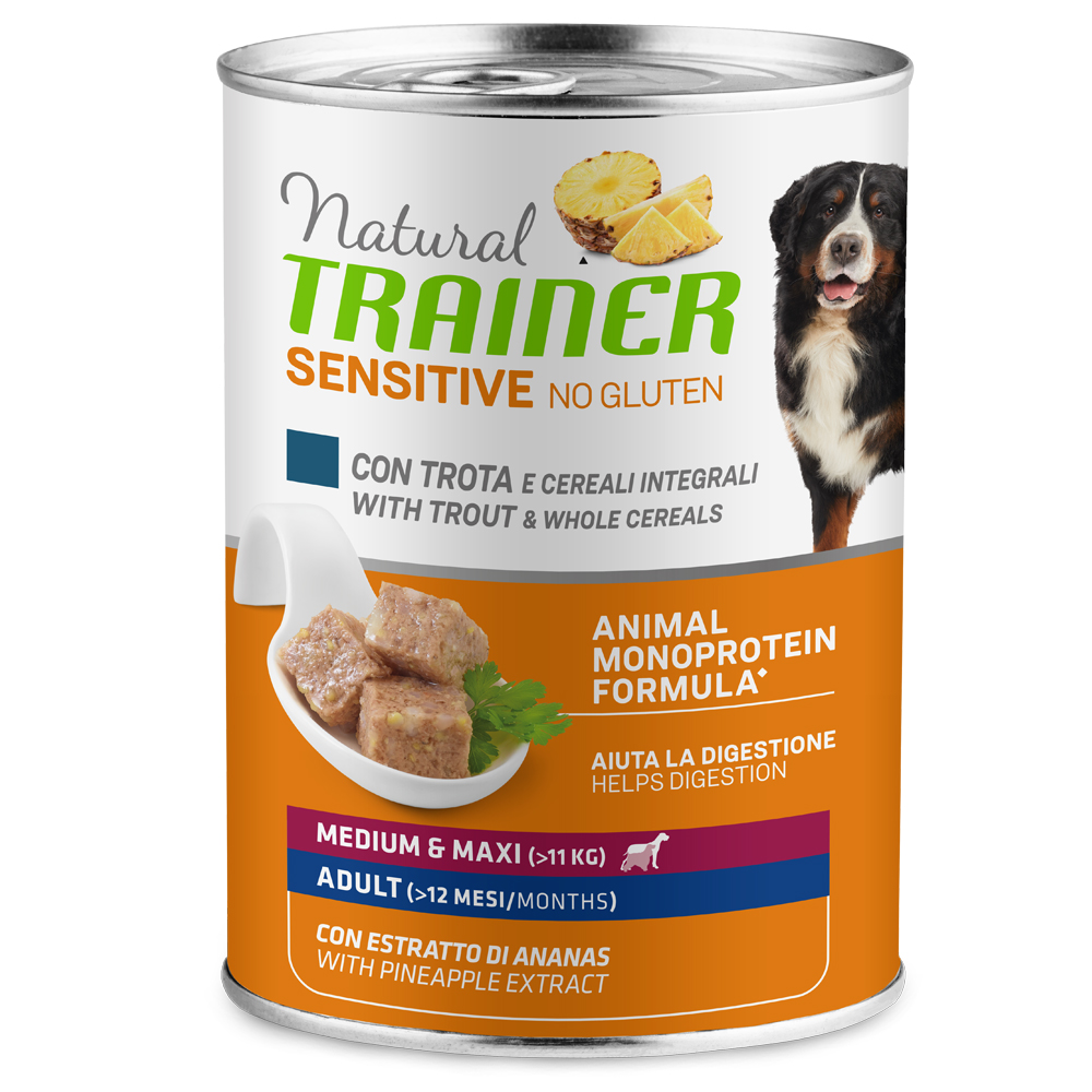 Natural Trainer Sensitive No Gluten Adult  - 12 x 400 g Forelle & Vollkorngetreide von Trainer Natural Sensitive