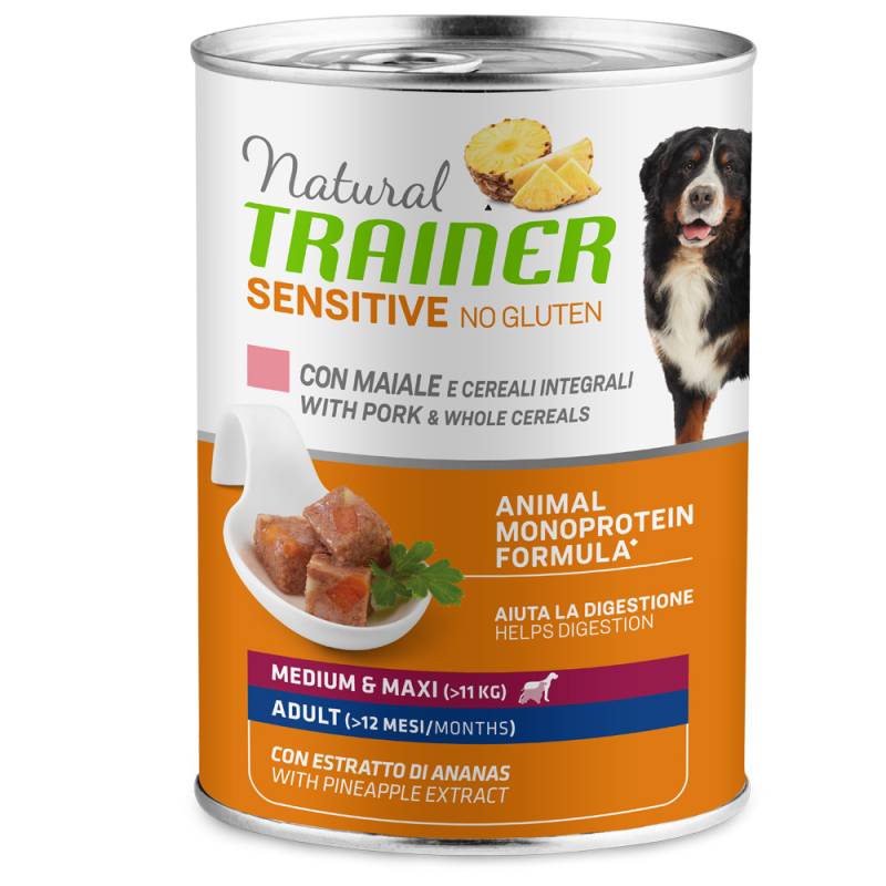 Natural Trainer Sensitive No Gluten Adult  - 24 x 400 g Schwein & Vollkorngetreide von Trainer Natural Sensitive