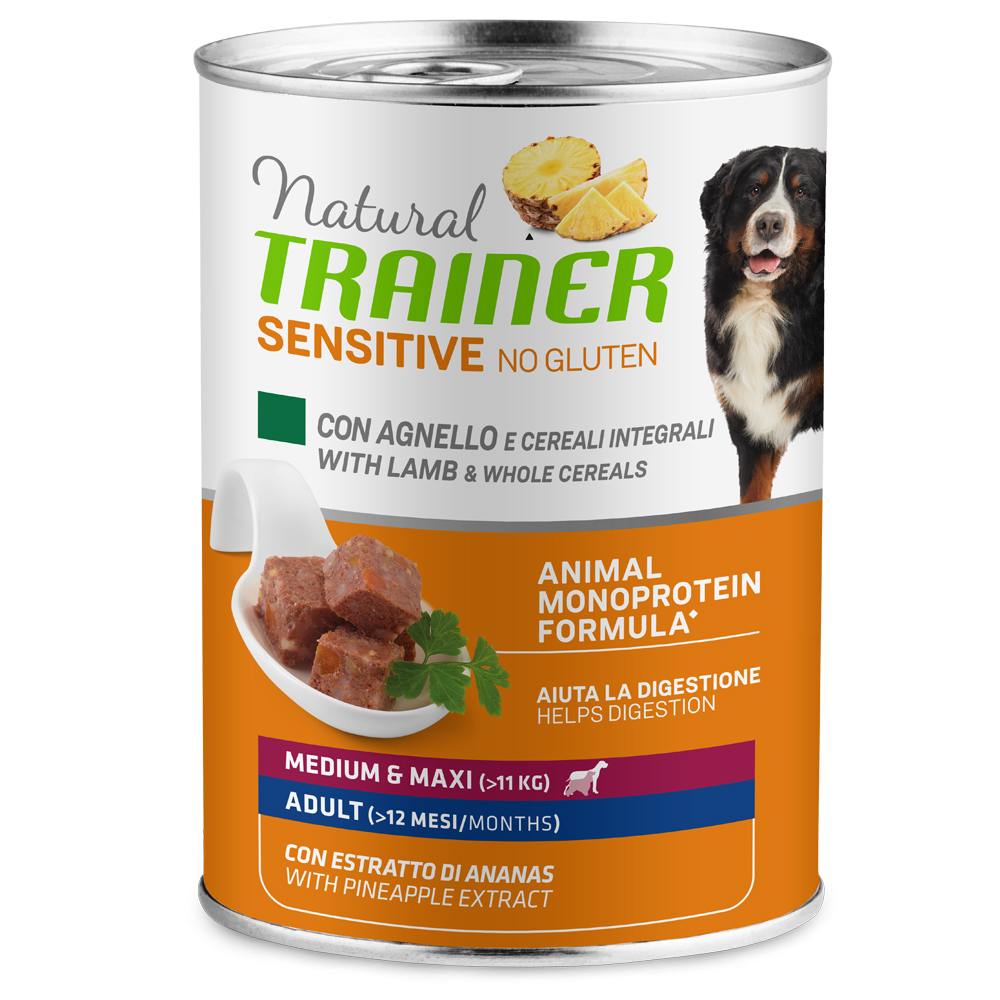 Natural Trainer Sensitive No Gluten Adult  - 6 x 400 g Lamm & Vollkorngetreide von Trainer Natural Sensitive