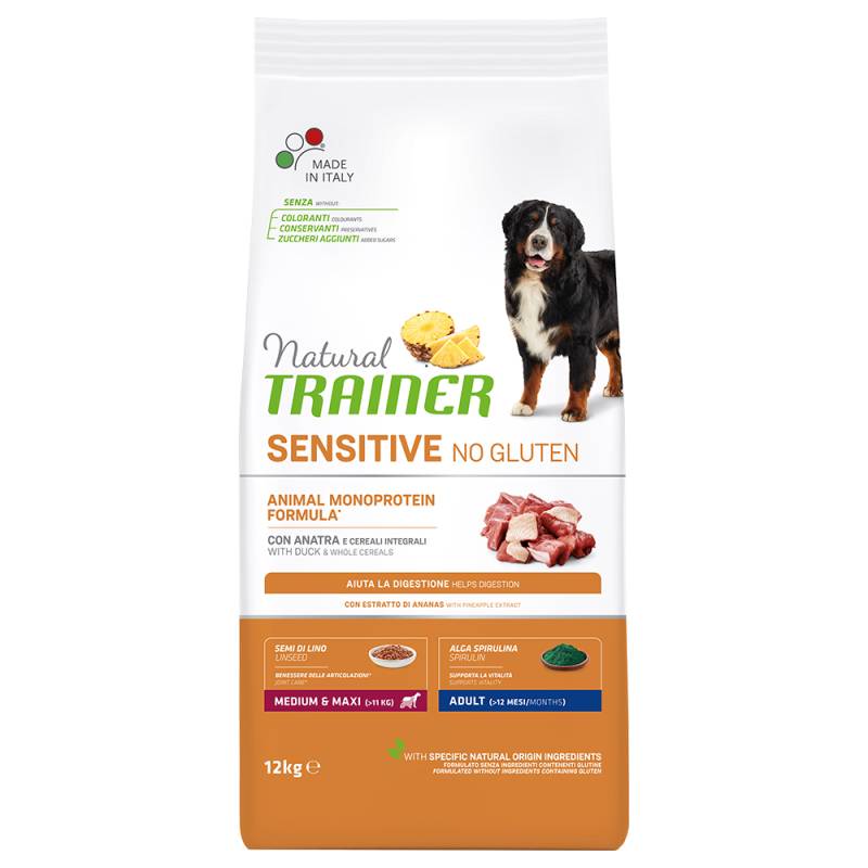 Natural Trainer Sensitive No Gluten Adult Medium/Maxi mit Ente - 12 kg von Trainer Natural Sensitive