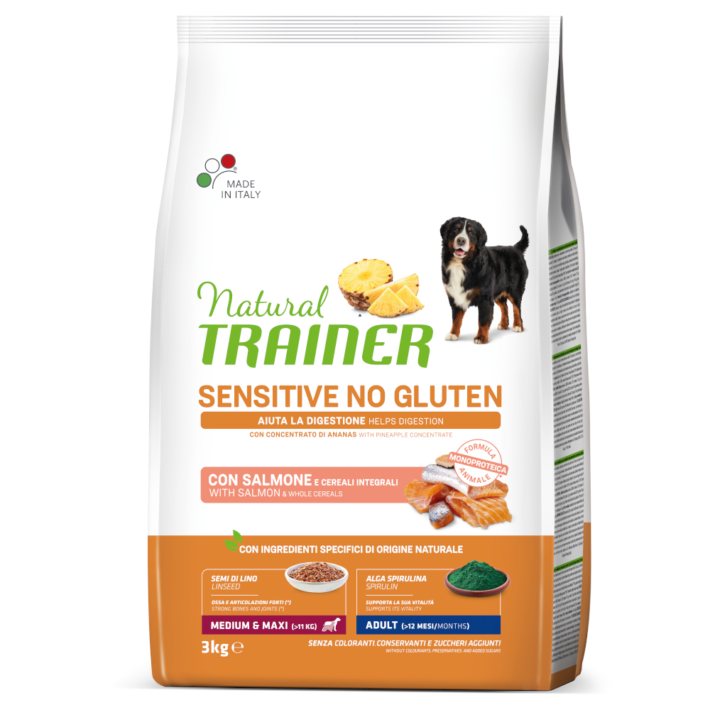 Natural Trainer Sensitive No Gluten Adult Medium/Maxi mit Lachs - 3 kg von Trainer Natural Sensitive