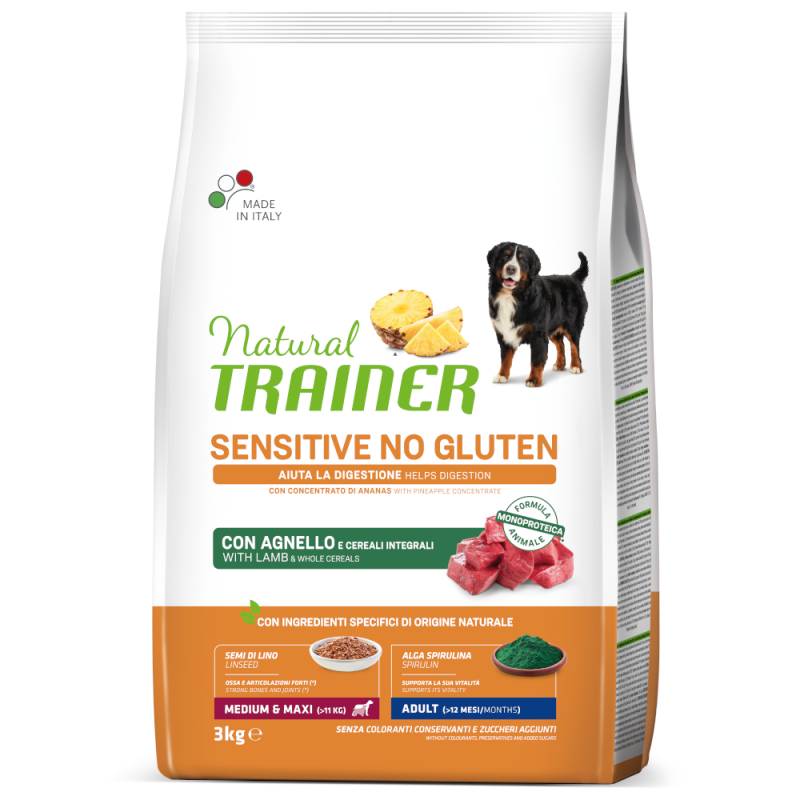 Natural Trainer Sensitive No Gluten Adult Medium/Maxi mit Lamm - 3 kg von Trainer Natural Sensitive