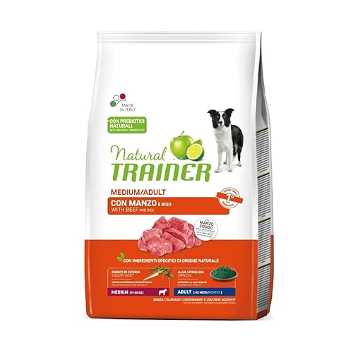 Trainer Natural Erwachsene Medium mit Rind, Reis, Chicorée und Spirulina Alge 3 kg von Trainer Natural