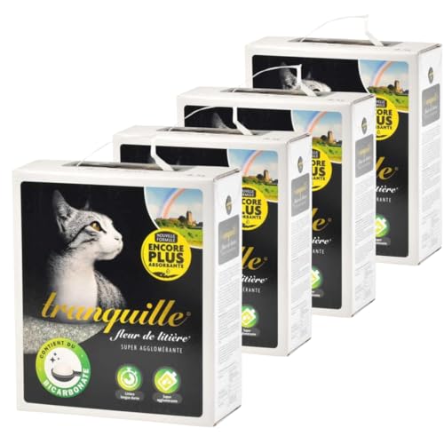 Tranquille - Mineralisches Katzenstreu mit Blumenstreu 4,5 l – 4 Stück von Tranquille