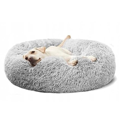 Trautesheim Flauschiges XL-Hundebett in Donut-Form, 100cm Durchmesser, waschbar, Haustierbett Hunde bis 30kg und seeeehr große Katzen von Trautesheim