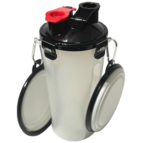 Tragbare Wasserflasche für Hunde mit faltbaren Näpfen - 2 in 1 Haustier Faltbare Wasserflasche Futterbehälter - Auslaufsichere Haustier Wasserflasche Ideal für Reisen, Camping, Outdoor, Wandern - Pet von Traveling Tots