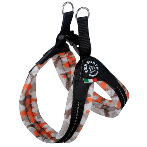 Tre Ponti Geschirr Easy Fit Soft Mesh mit Click Verschluss, Farbe:Camouflage orange, Größe:Gr 1. / 24-29cm / bis 3kg von Tre Ponti