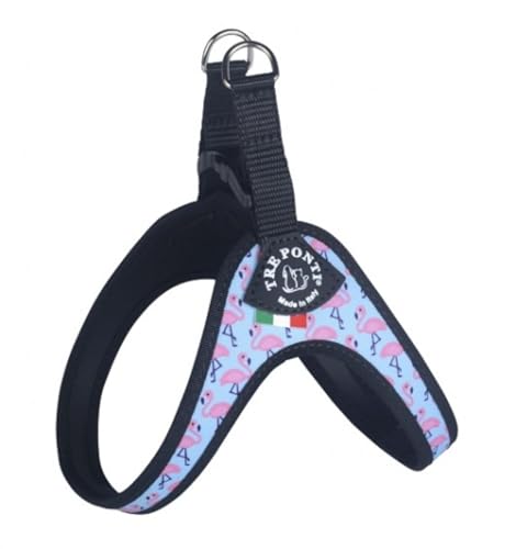 Tre Ponti Geschirr Easy Fit Vibes Avocado Flamingo Click-Verschluss, Farbe:Flamingo, Größe:Gr.1/25-30cm / bis 3kg von Tre Ponti