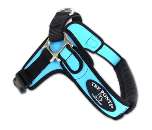 Tre Ponti Geschirr Forza mit schwarzen Rand hellblau 5O - 65 cm bis ca. 10-20 kg von Tre Ponti