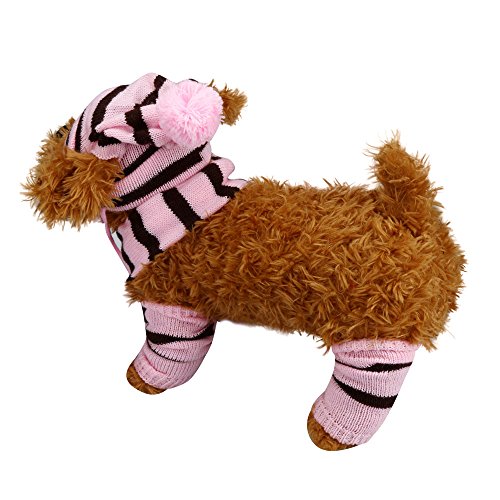 Treadyouth Hundehalstücher für Kleine Kleidung Schal wärmer Bein & Rsquo; -mütze Welpe 6Pc / Set Hund andere Hundehalstücher Halstuch Hund (Pink-2, M) von Treadyouth