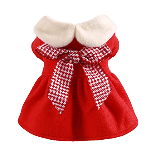 Treadyouth Kleider Ballett Tutu Hochzeit Niedliche Kleidung für Hunde, warme Haustiere, Fleece, Katze, feiern Sie mit Ihrer Haustierkleidung Pullover Hund Weihnachten (Red, S) von Treadyouth